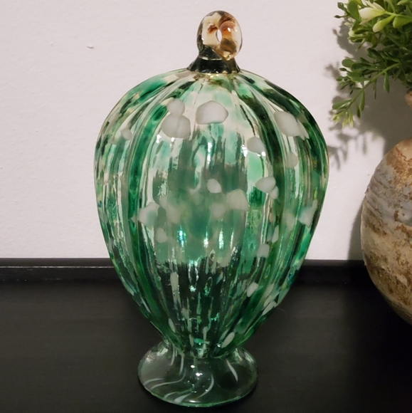 Vintage Hand Blown Hummingbird Feeder - Picture 2 of 5